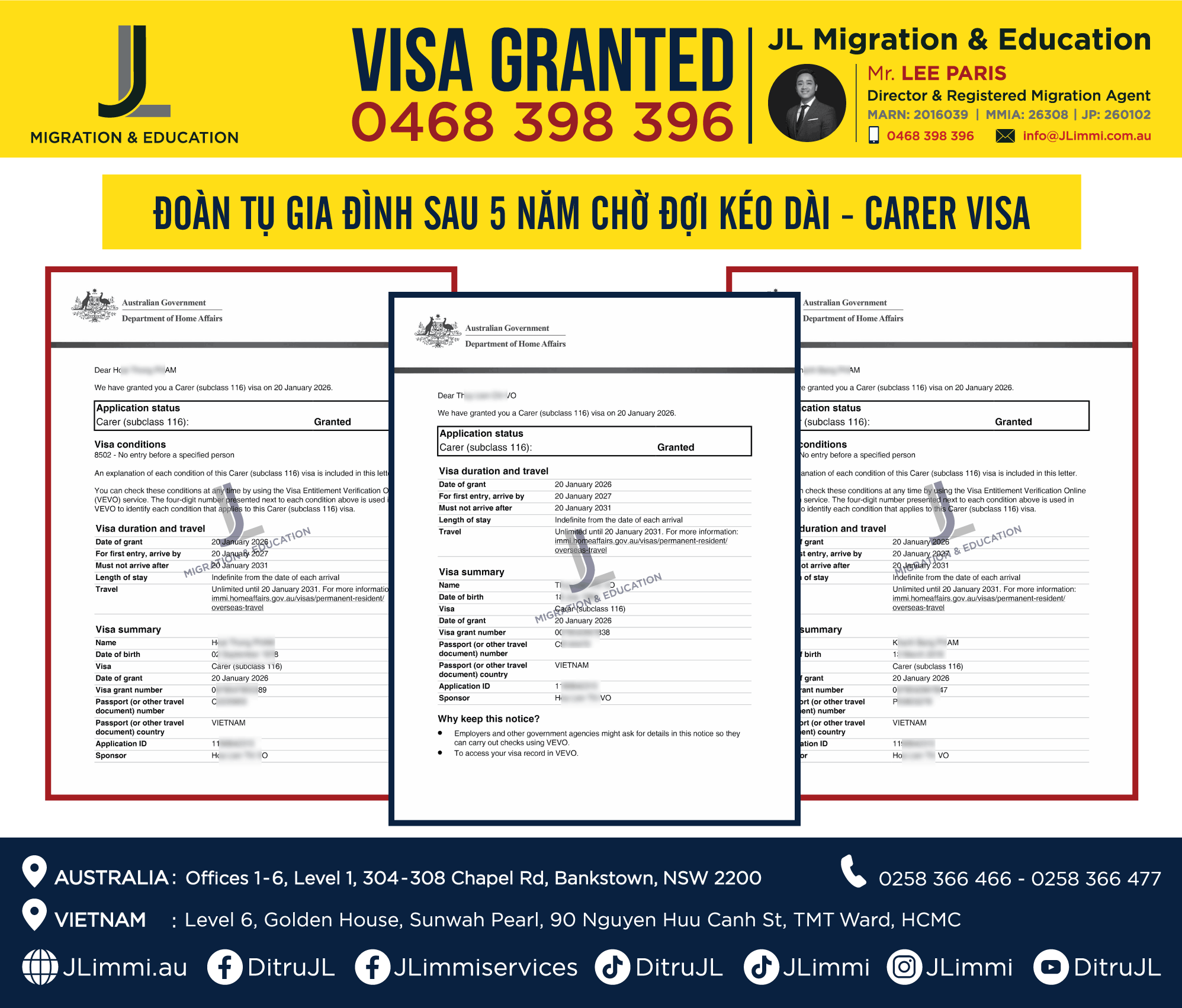 Đoàn tụ gia đình sau 5 năm chờ đợi kéo dài - Carer Visa Đoàn tụ gia đình sau 5 năm chờ đợi kéo dài - Carer Visa